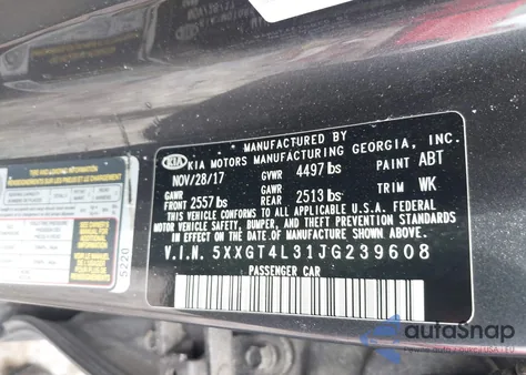 2018 Kia Optima S z USA, uszkodzony, nr VIN 5XXGT4L31JG239608